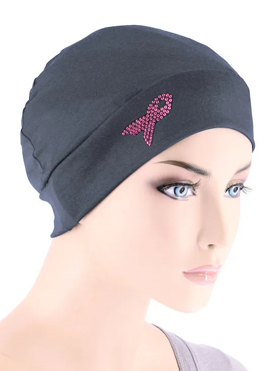 Pink Ribbon Essential Cap Charcoal Gray