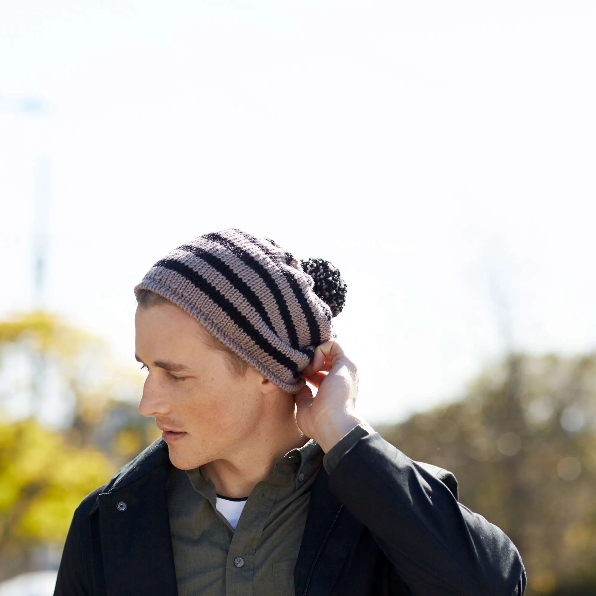 Red Heart Knit Skater Chic Hat