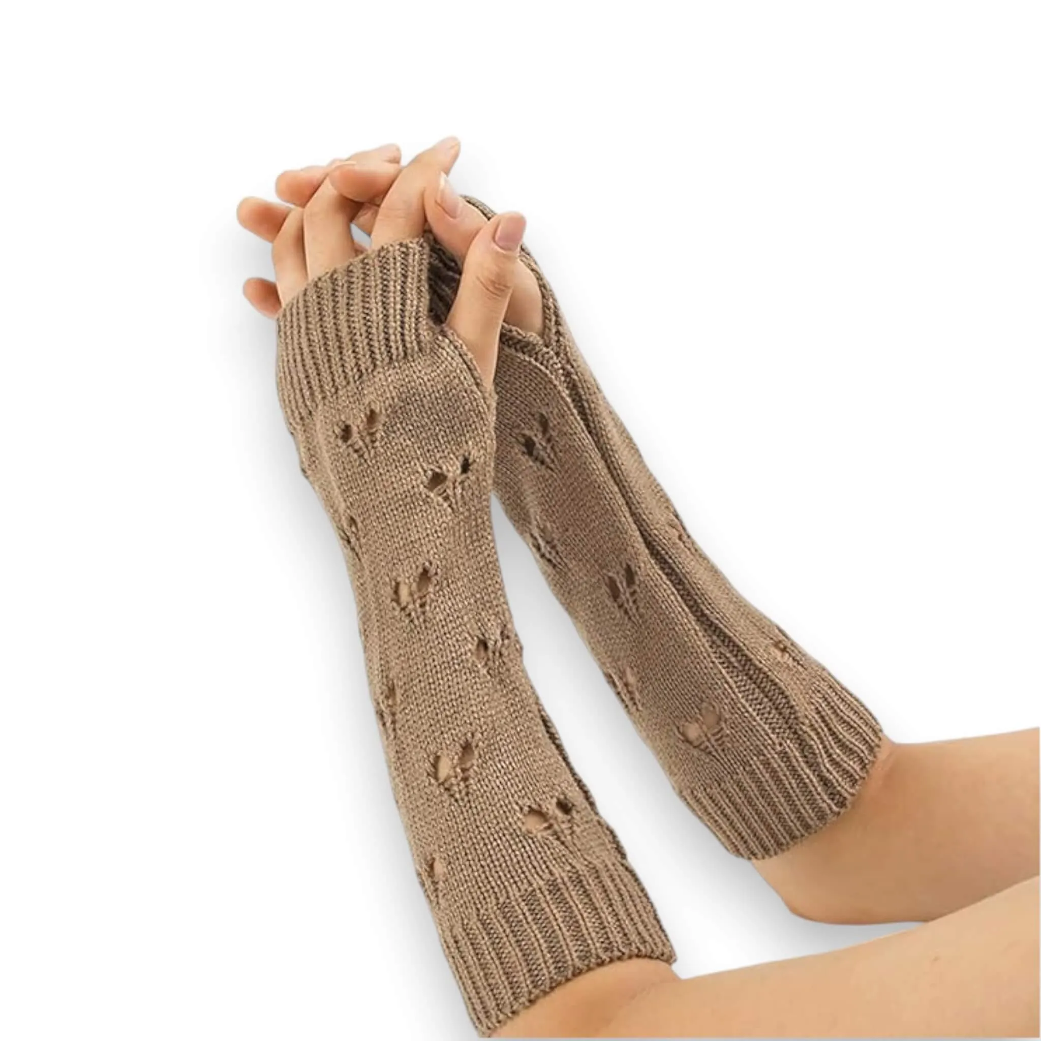 Ripped Long Arm Warmer Winter Gloves