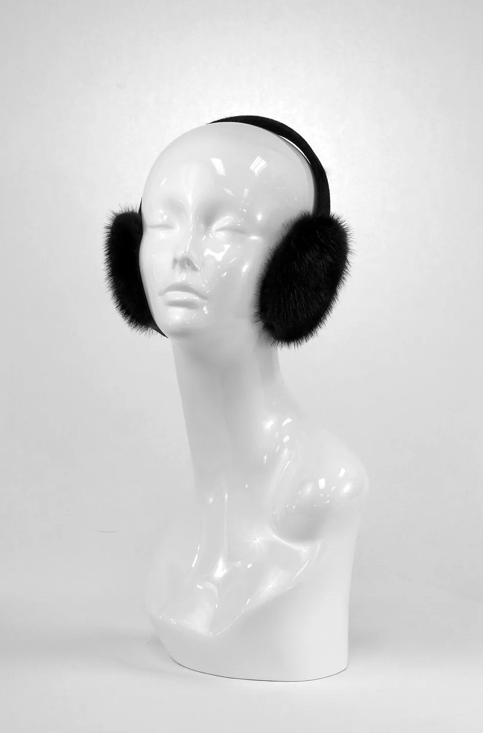 Rippe's Furs Mink Fur Earmuffs - Black