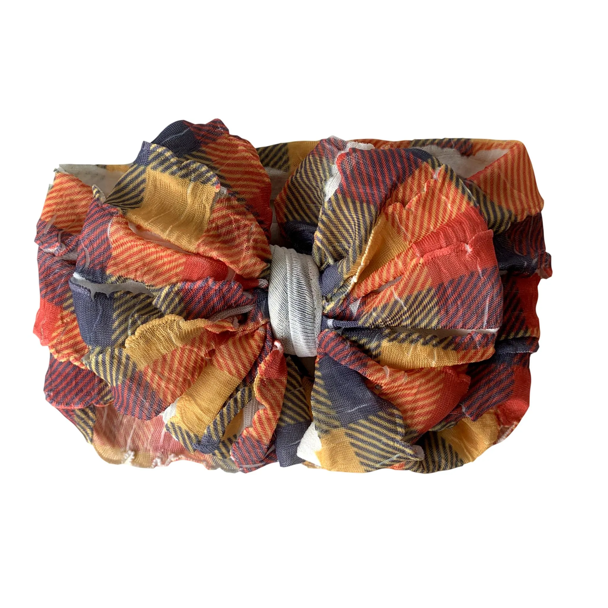 Ruffled Headband- Fall Plaid