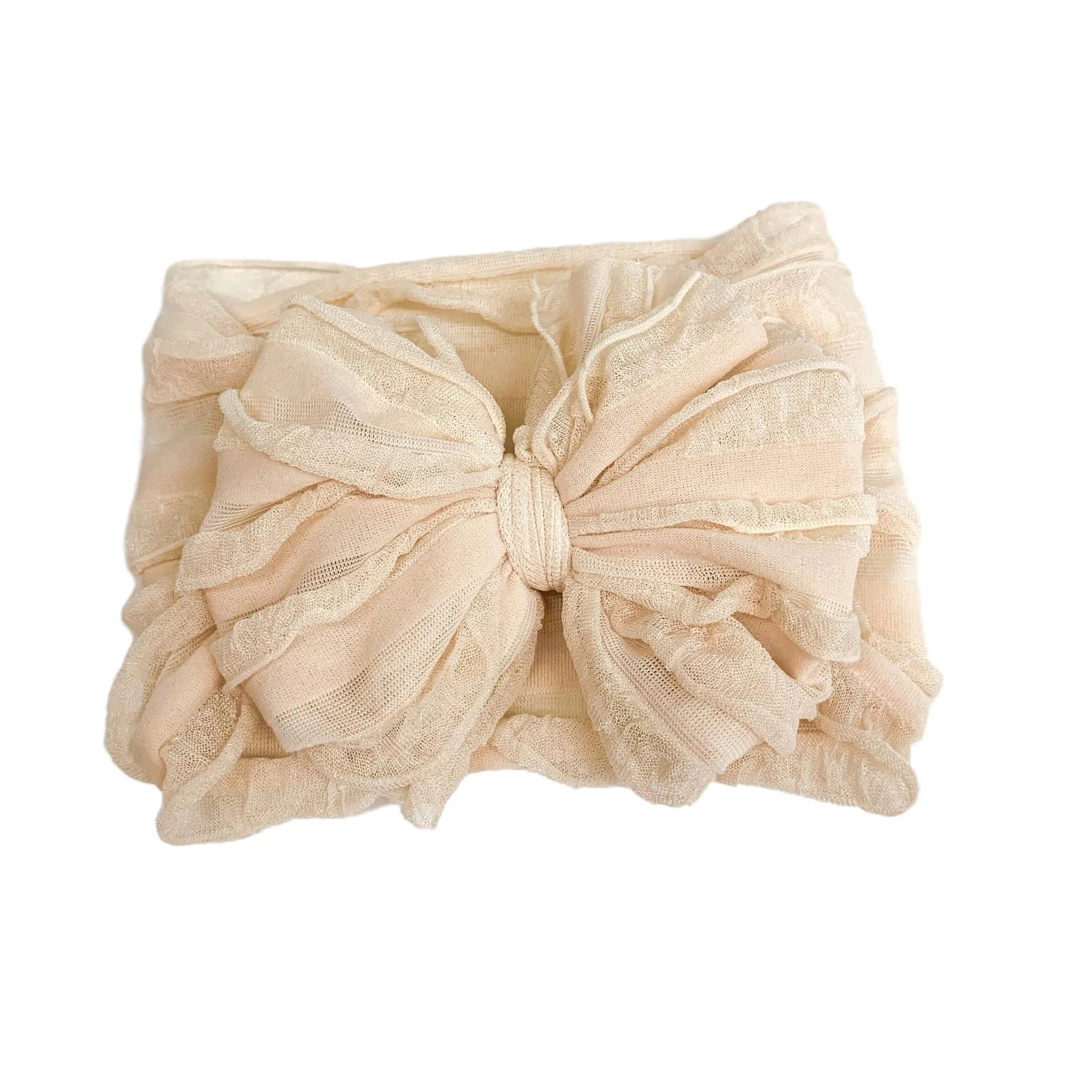 Ruffled Headband- Sugar Cookie