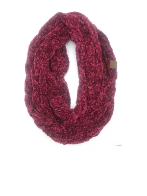 SF-30 BURGUNDY VELOUR SCARF