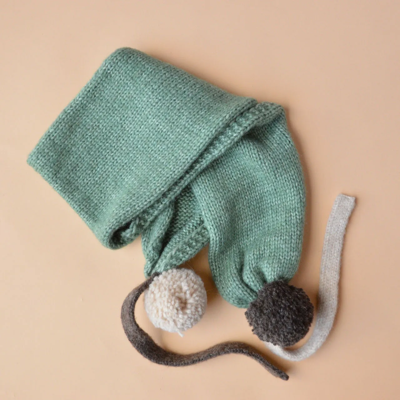 Sglefrio Pom Pom Scarf - Alpaca/Cotton/Merino - Jade (Child-Adult) *Last One!