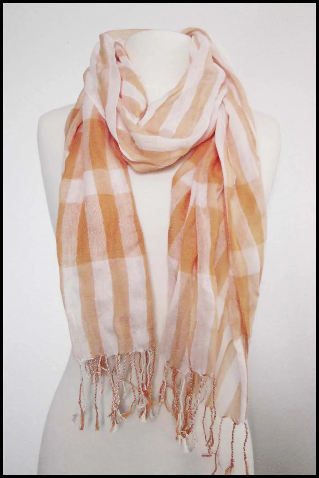 Soft Light Knit Pastel Plaid Scarf