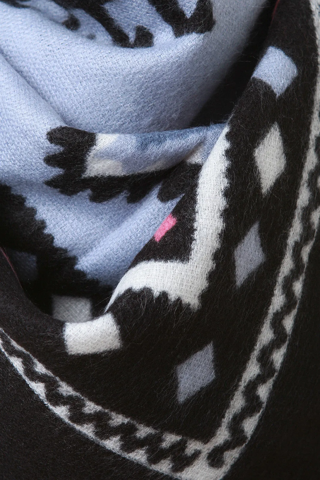 Southwestern Print Frayed Blanket Scarf