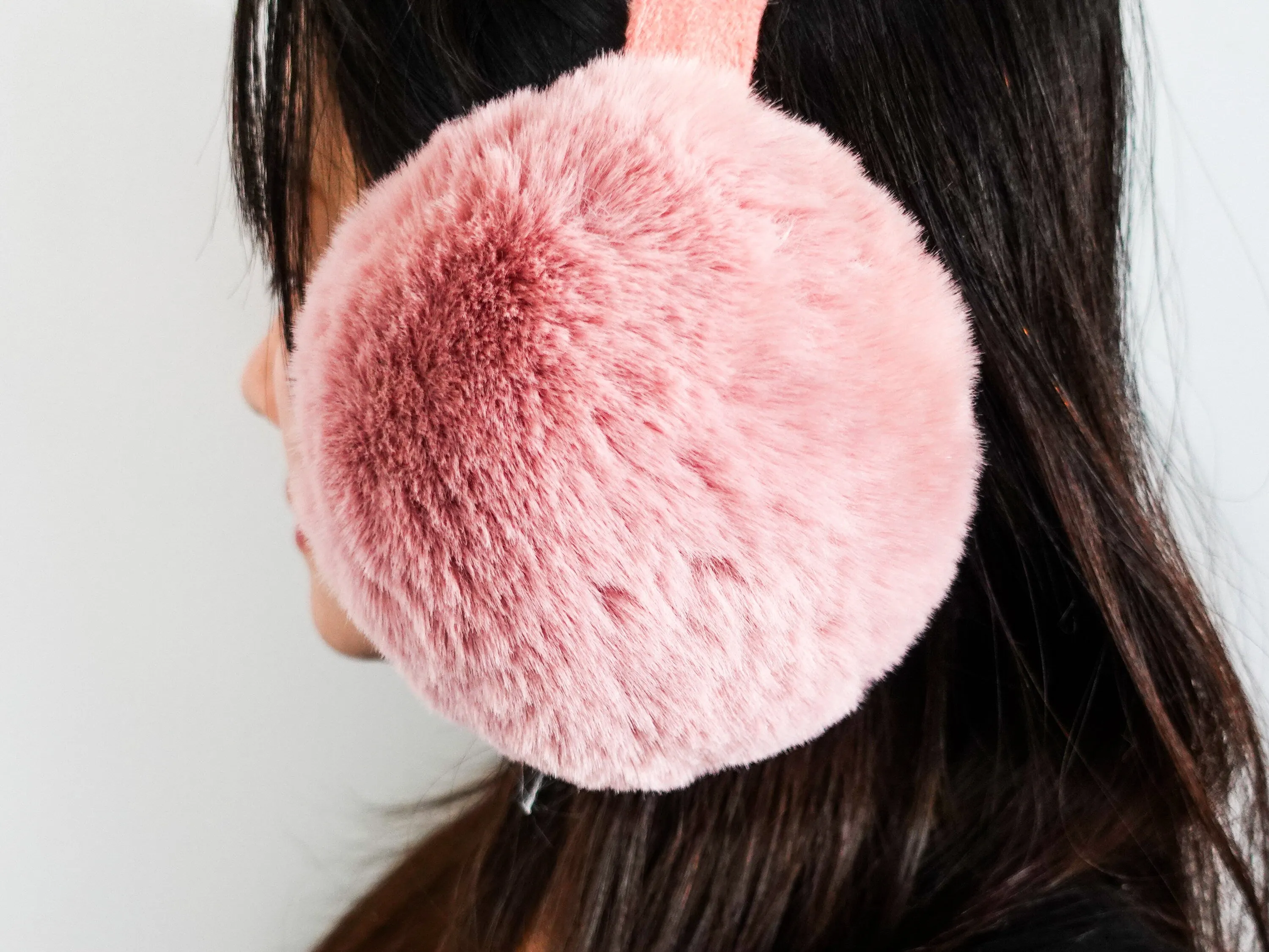 Super Fluffy Cozy Fur Earmuffs, Plush Ear Warmers, Purple Pink Earmuffs, Stylish Faux Fur Ear Covers, Winter Accessories Headgear