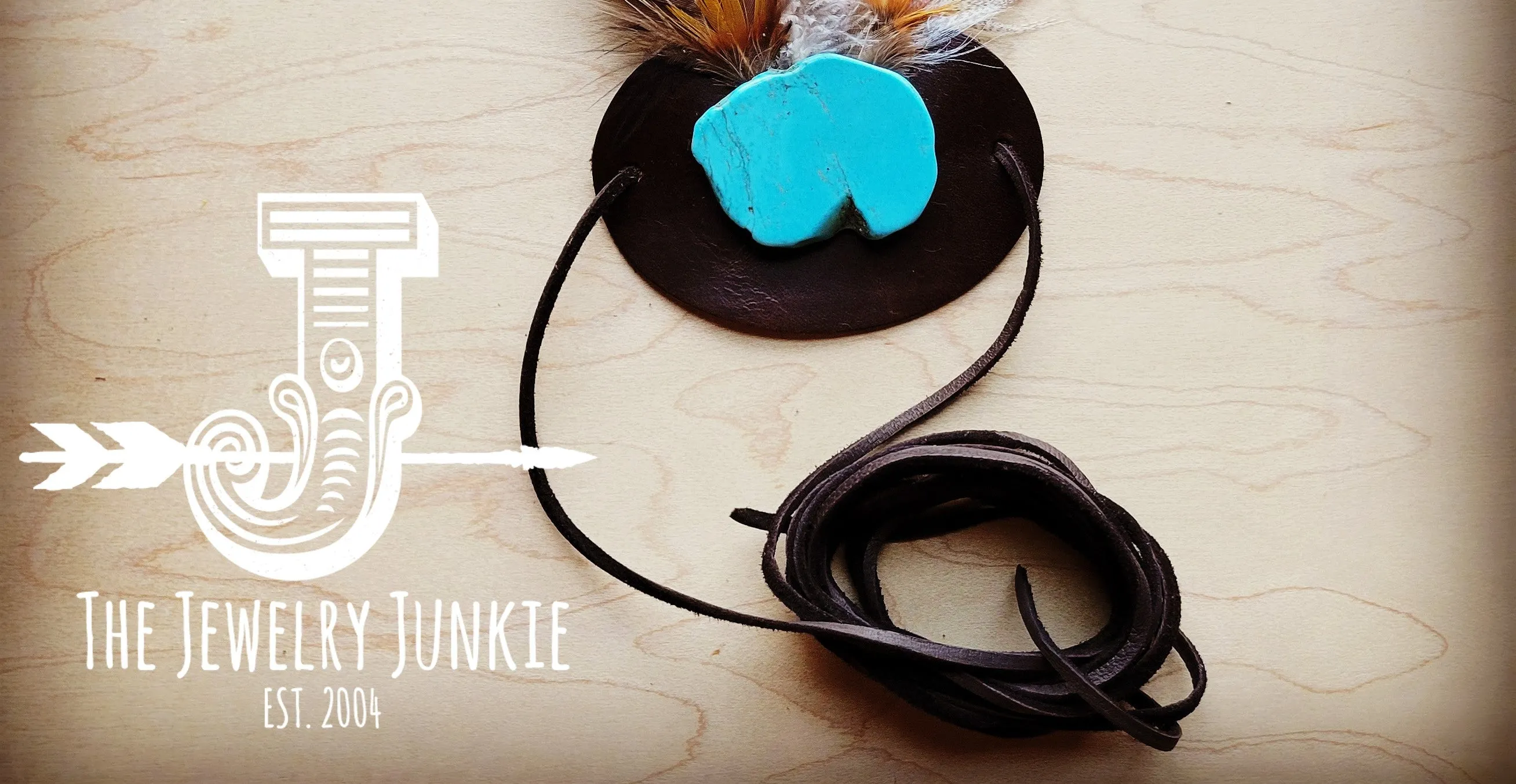 **Turquoise/Black Fluffy Feather Hat Band (Band Only) 983m