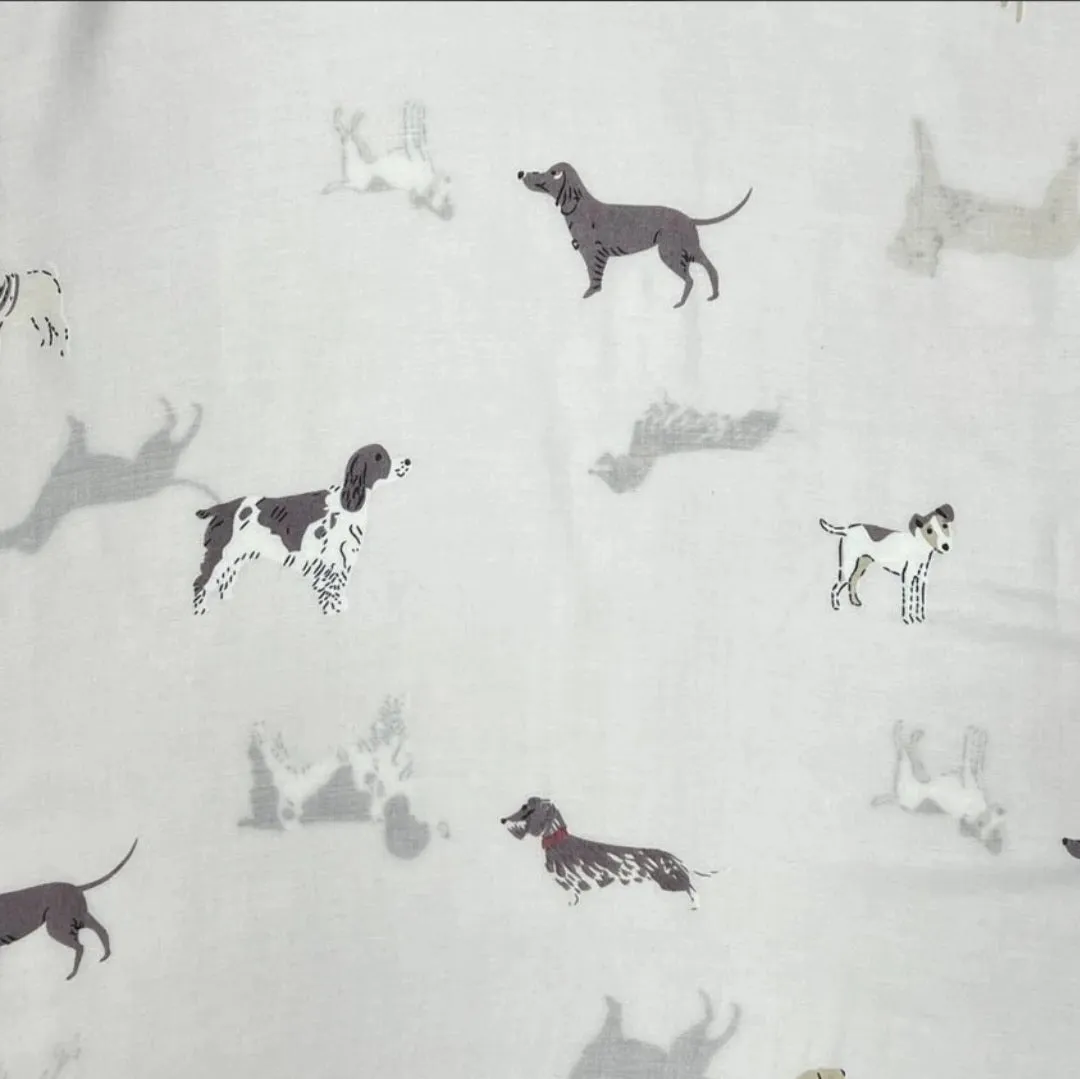 White Dog Print Scarf