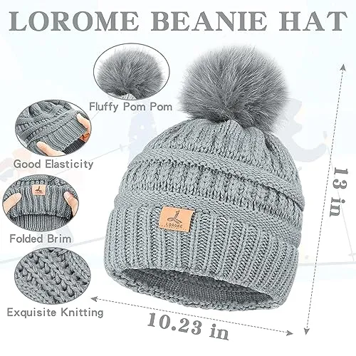 Winter Hat Scarf Gloves and Ear Warmer, Warm Knit Beanie Hat Touch Screen Gloves Set Winter Gifts Neck Scarves for Women