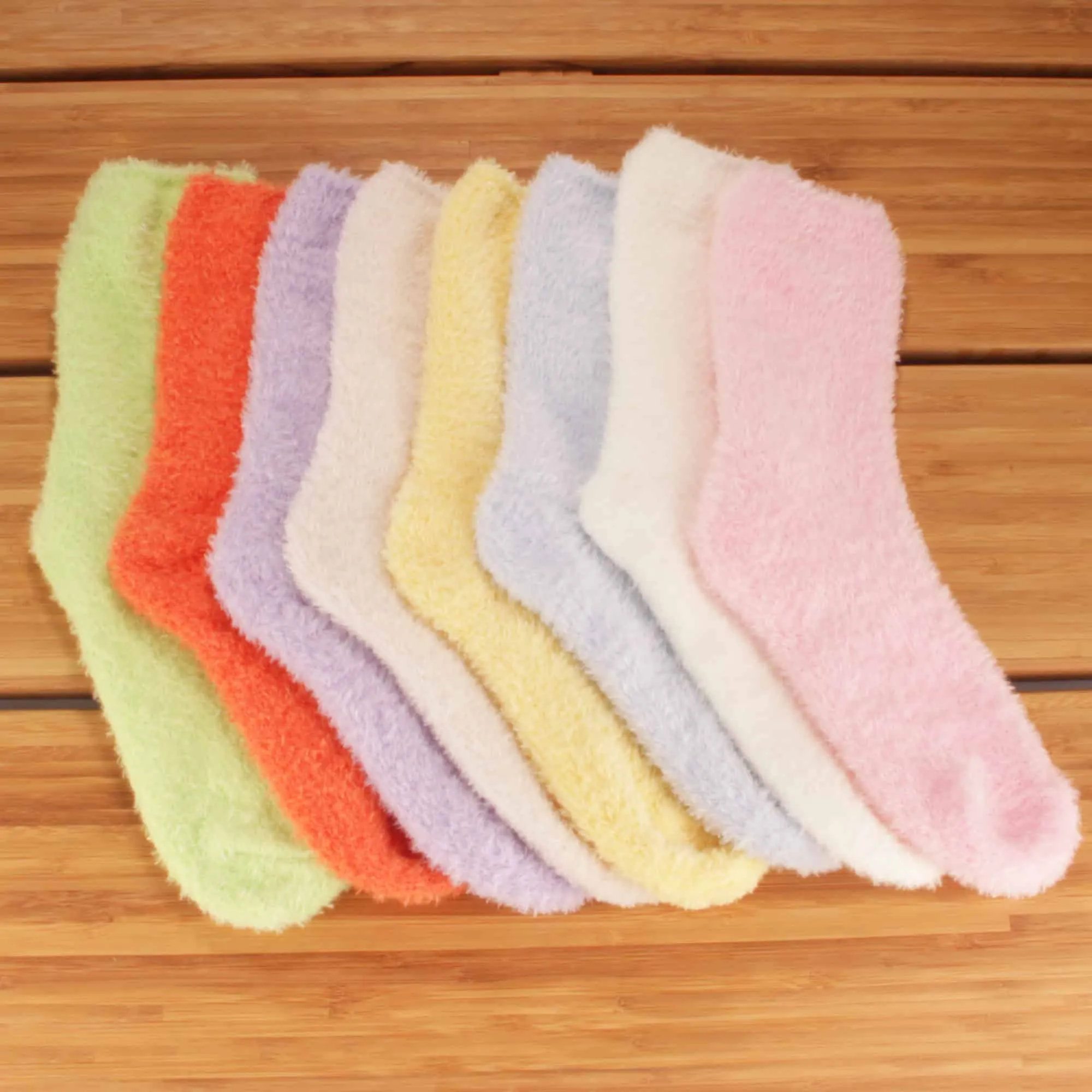 Women's Fuzzy Soft Pastel Colored Socks